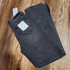 Womens Cello gray high rise straight jean w/ side slit Size 3